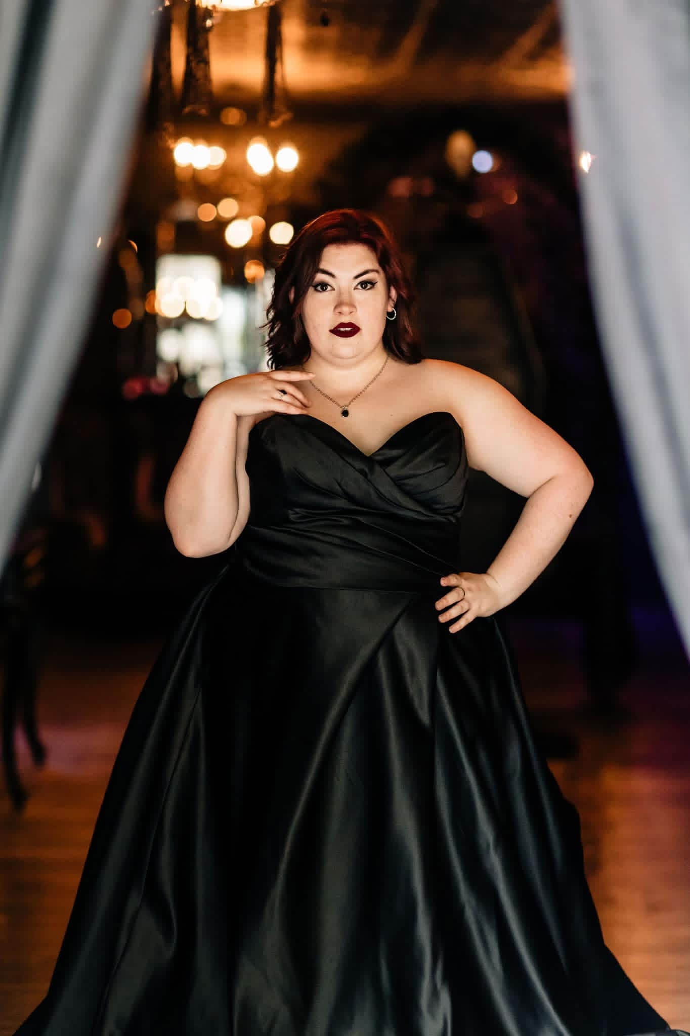 Gothic bridal portrait in black gown
